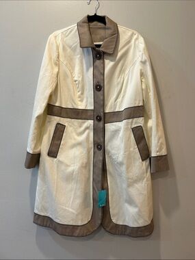Boden Two-Tone Cream and Brown Trench Coat